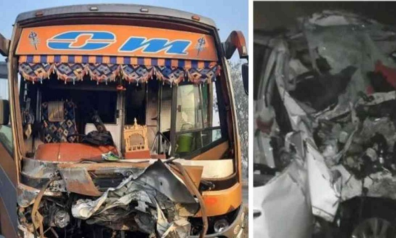 Bus collides with SUV in Navsari Gujarat