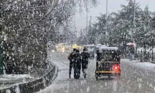 snowfall in the mountains
