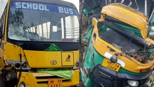 School bus and auto collided in Palwal