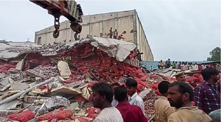 Cold storage building collapses in Sambhal