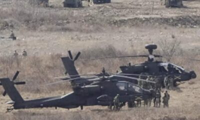 Two combat helicopters Black Hawk crash in America