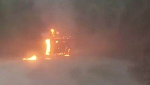 Army truck caught fire