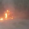 Army truck caught fire