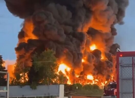 Ukrainian drone targeted fuel storage center