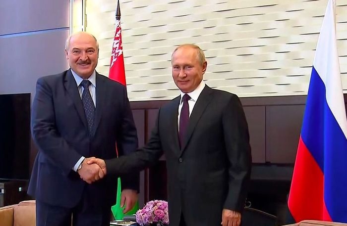 Belarus President Alexander Lukashenko meeting with Russian President Vladimir Putin