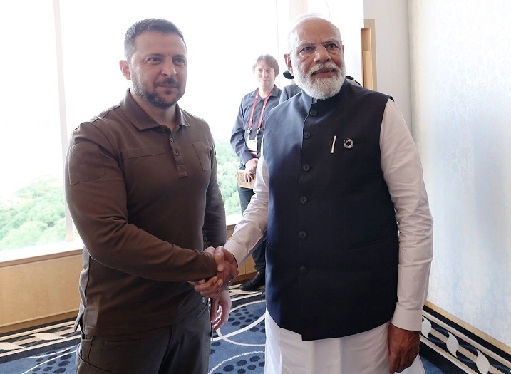 PM Modi meet President Volodymyr Zelensky