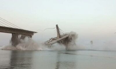 Fourlane bridge fell into river in Bihar