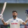 Virat Kohli on Queen Oval Park stadium of Trinidad after score 76th hundred