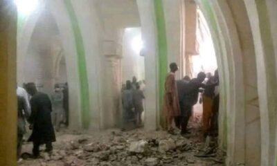 A part of the mosque collapsed during prayers