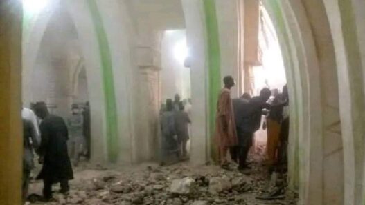 A part of the mosque collapsed during prayers