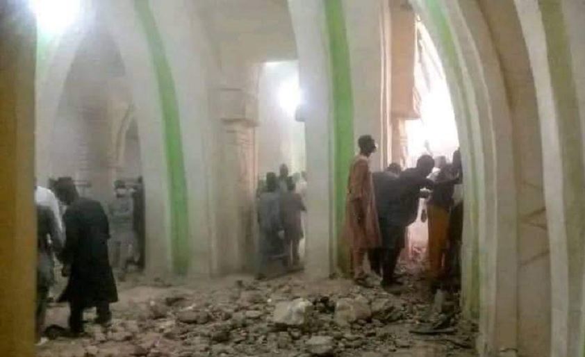 A part of the mosque collapsed during prayers