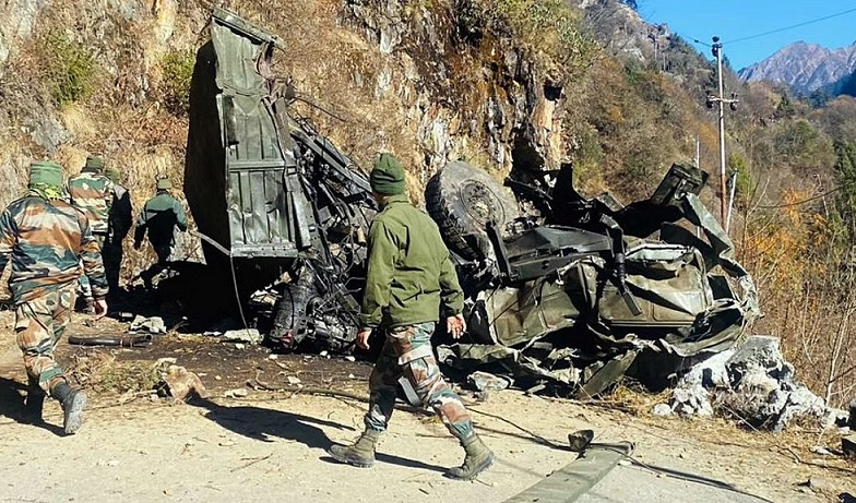 Army truck fell into a deep gorge Ladakh