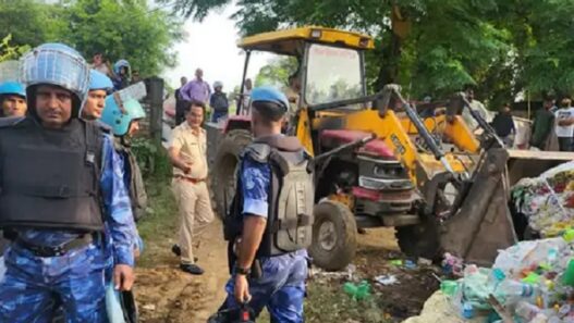 Bulldozers run over illegal slums of Nuh