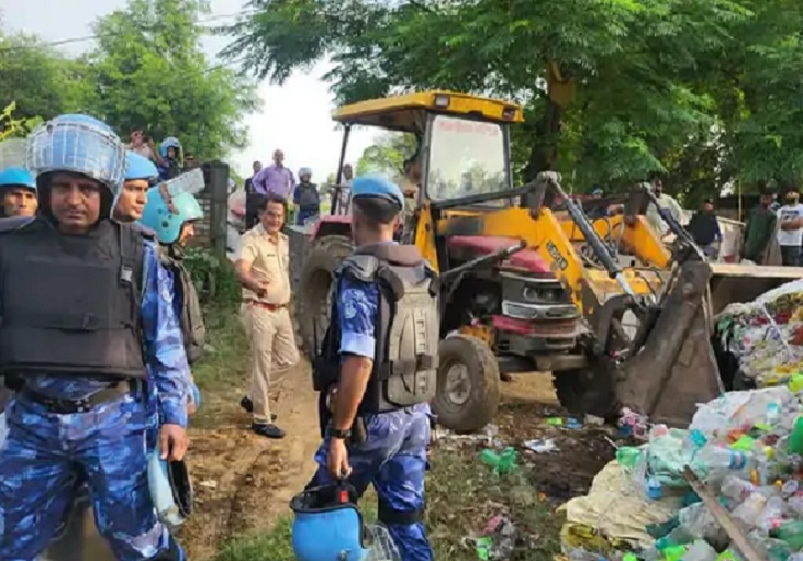 Bulldozers run over illegal slums of Nuh