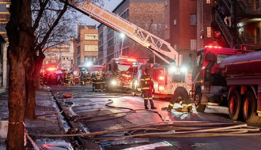 Major fire in high-rise building in Johannesburg