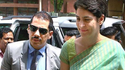 Robert Vadra in support of wife