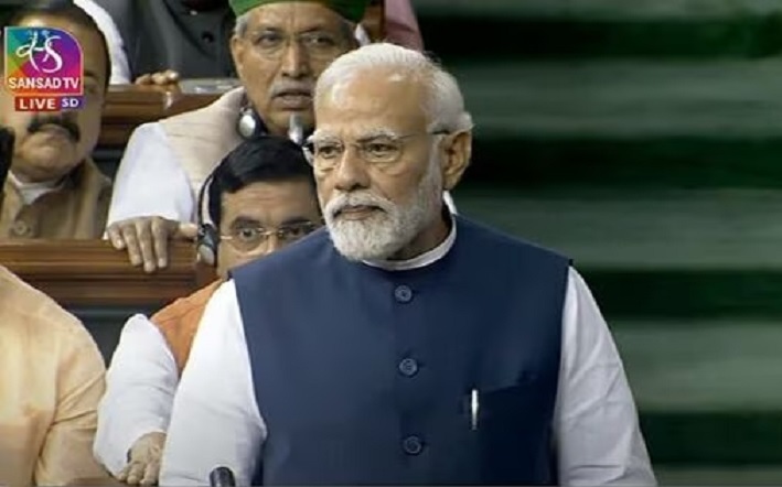 pm modi in lok sabha today