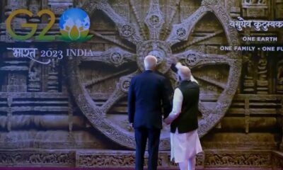 PM Modi show Konark Chakra by holding hands of Biden in G20