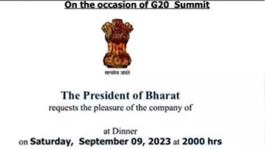 'President of bharat' used in G20 dinner invitation