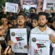 AMU students took out a march in support of Palestine