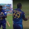 Angelo Mathews out due to time out.