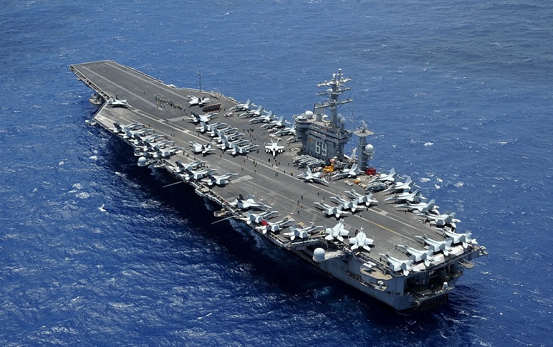 USS Eisenhower aircraft carrier deployed in the Gulf of Oman