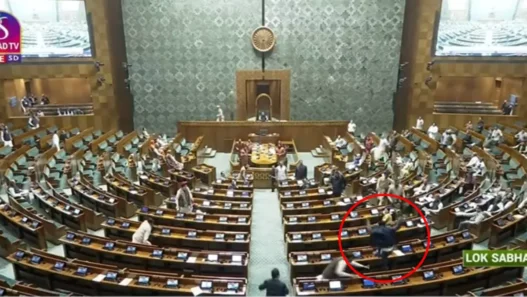 Big lapse in security Two youths jumped from the audience gallery during Lok Sabha proceedings
