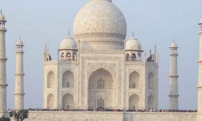 Bar code being installed on Taj Mahal