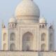 Bar code being installed on Taj Mahal