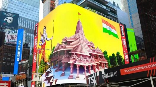 World rejoices at Pran Pratishtha, 3D pictures of temple at Times Square