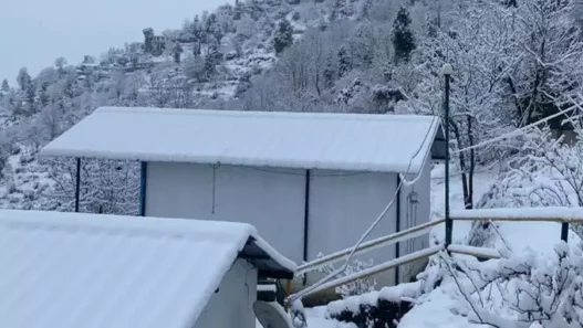 Uttarakhand: Snowfall in the mountains since last night